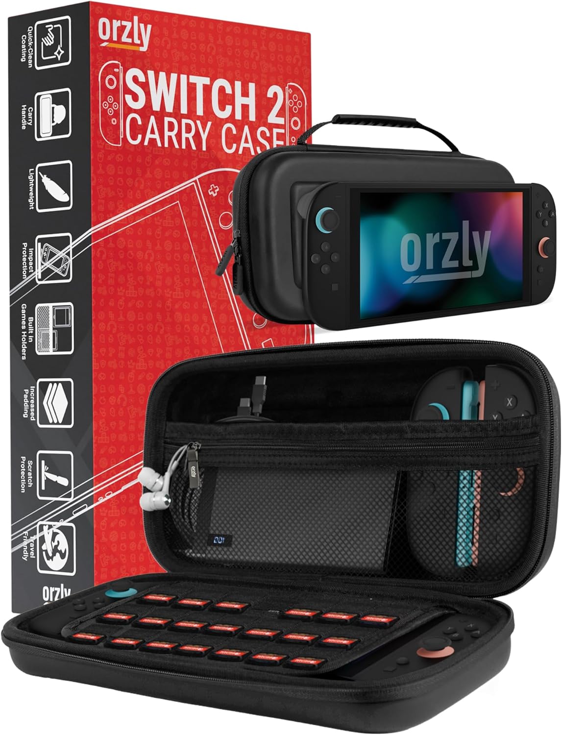 Detalle de Orzly Case for Nintendo Switch 2 travel carry case