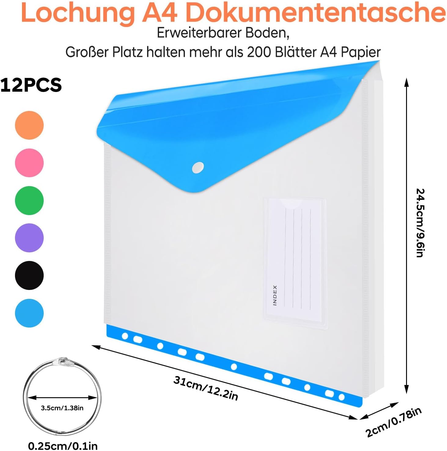 Detalle 2 de HAMOHTE Dokumententasche A4 Abheftbar