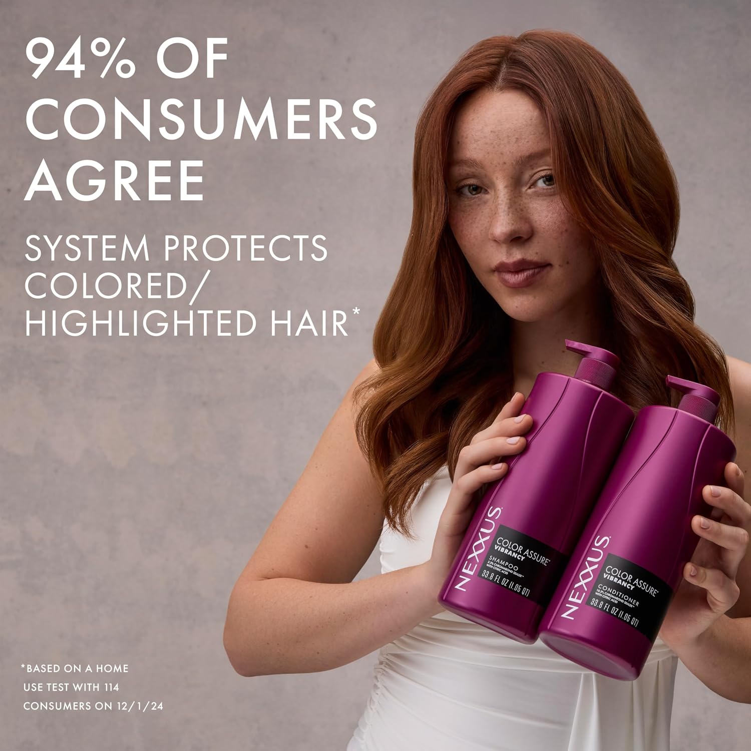 Detalle de Nexxus Color Assure Shampoo and Conditioner (Color Treated Hair) — Color Vibrancy for Up to 40 Washes, 33.8 oz, 2 Count