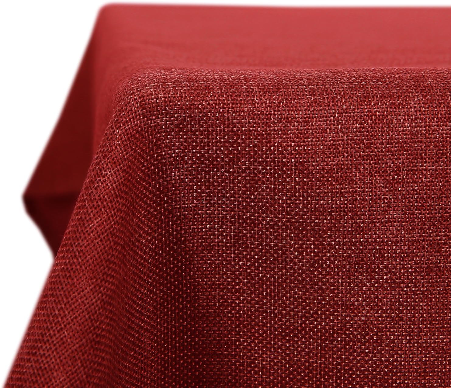 Deconovo Tovaglia Rettangolare in Finto Lino 132x229 cm - Rosso, 1 Pezzo