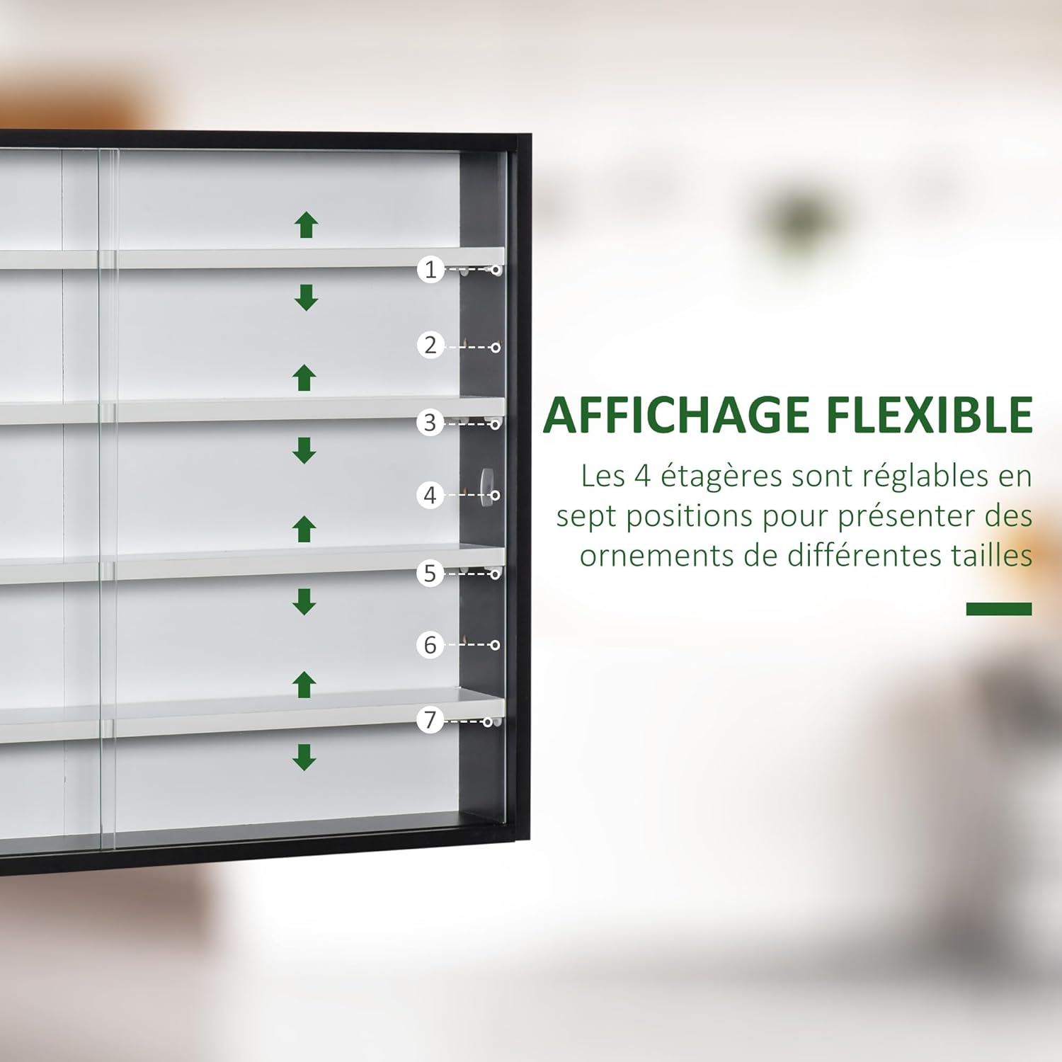 Detalle 2 de HOMCOM vitrine murale 80 x 9,5 x 60 cm