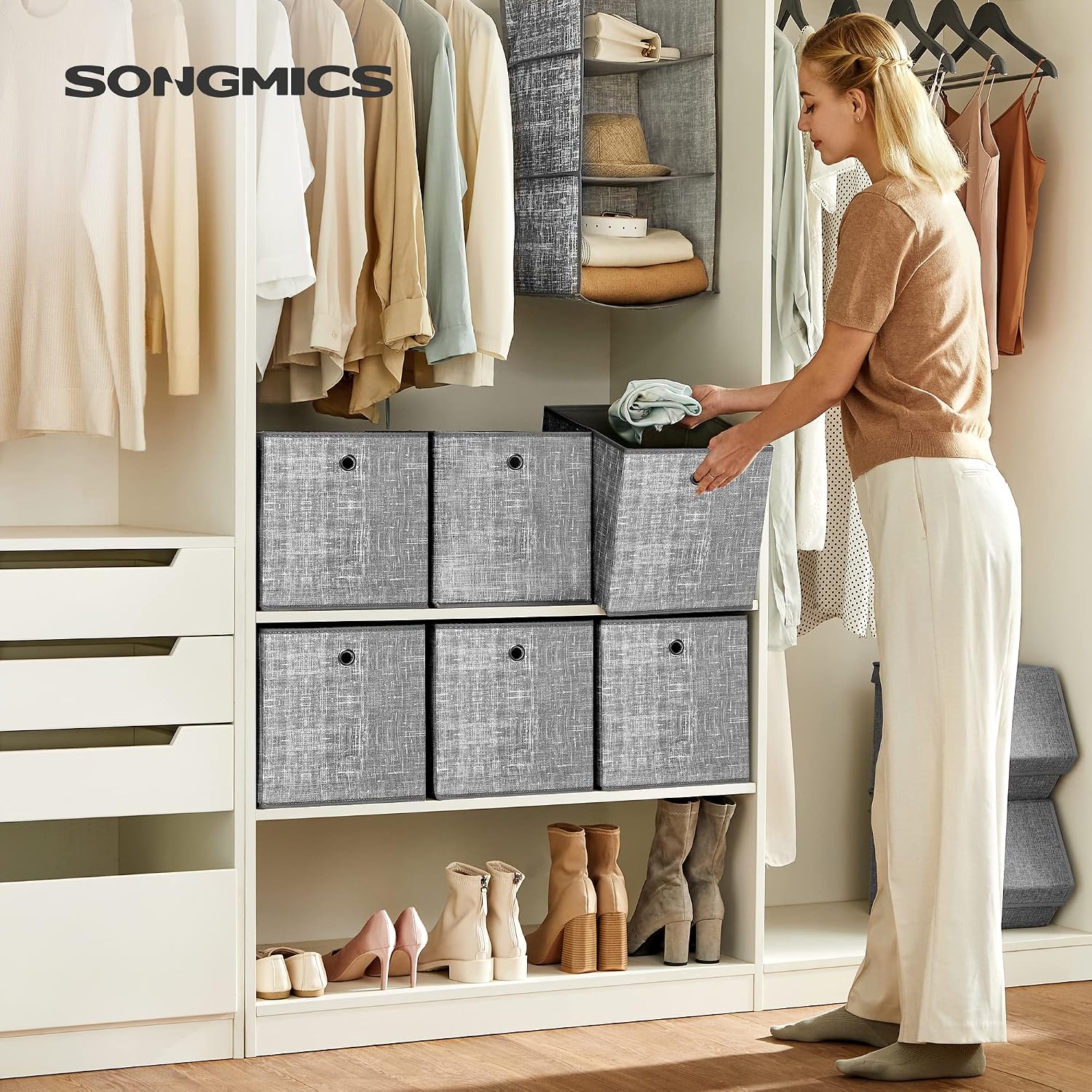 Detalle 2 de SONGMICS Aufbewahrungsbox 6er Set 30 x 30 x 30 cm