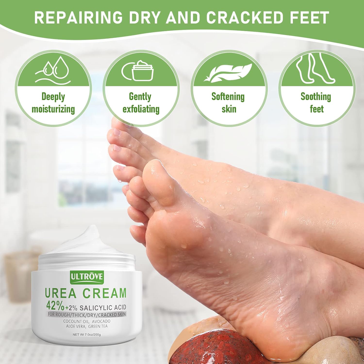 Detalle 1 de Urea Creme 42% mit 2% Salicylsäure 200 g 🦶