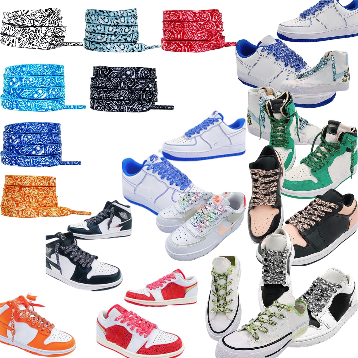 Thumbnail 2 de QUILISHA 1 Paar Schnürsenkel Flach 8 mm – bunte, langlebige Flat Shoelaces für Sneaker und Freizeitschuhe