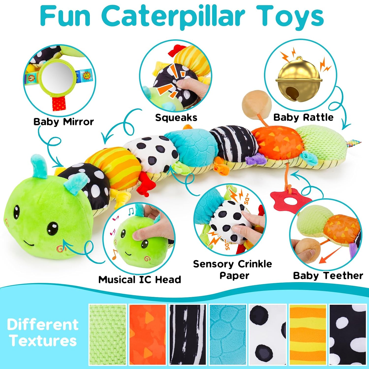 Thumbnail 2 de Baby Spielzeug Musical Raupe 0–12 Monate
