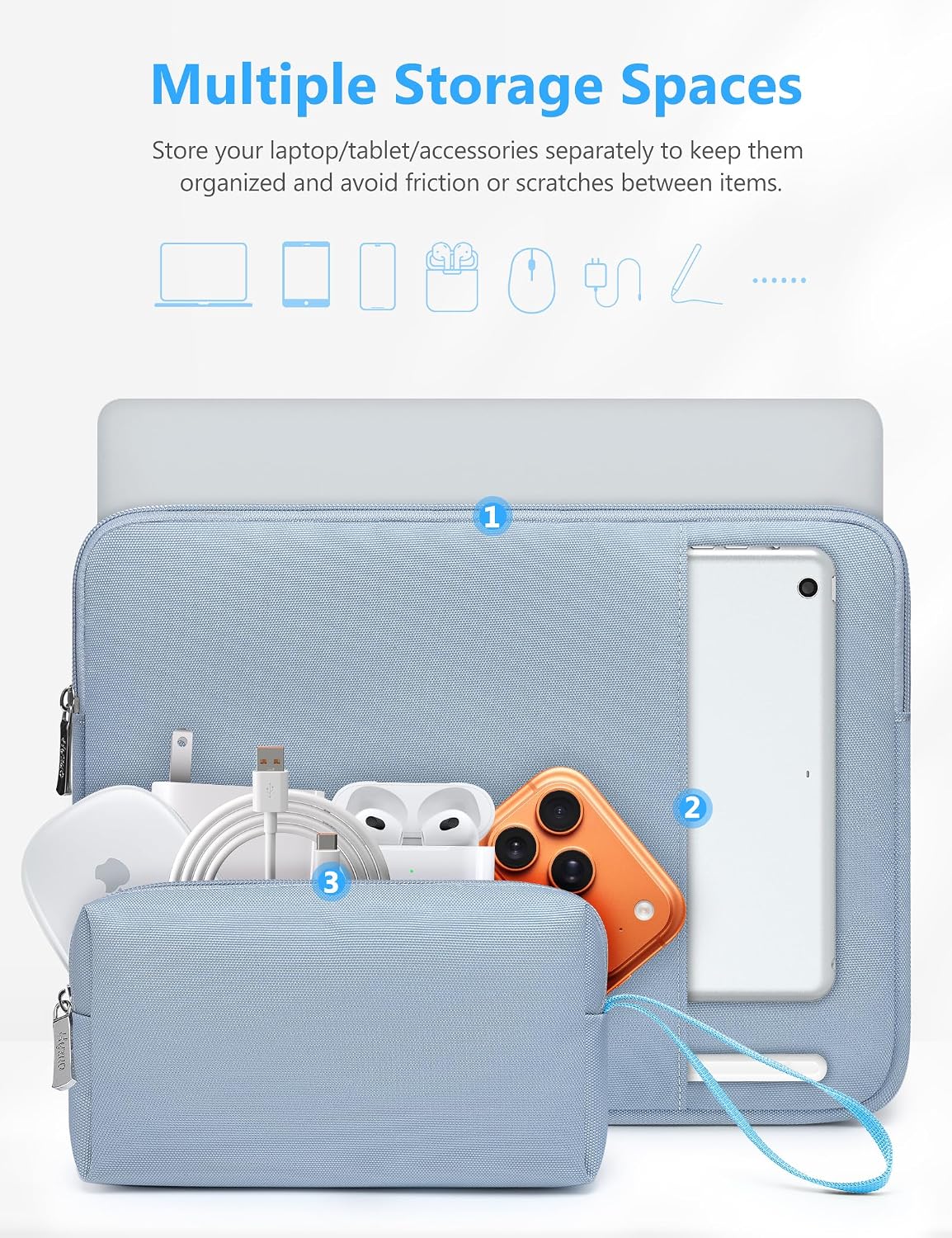 Thumbnail 1 de HYZUO 15-16 Inch Laptop Sleeve Bag Set for MacBook Pro 16 and More