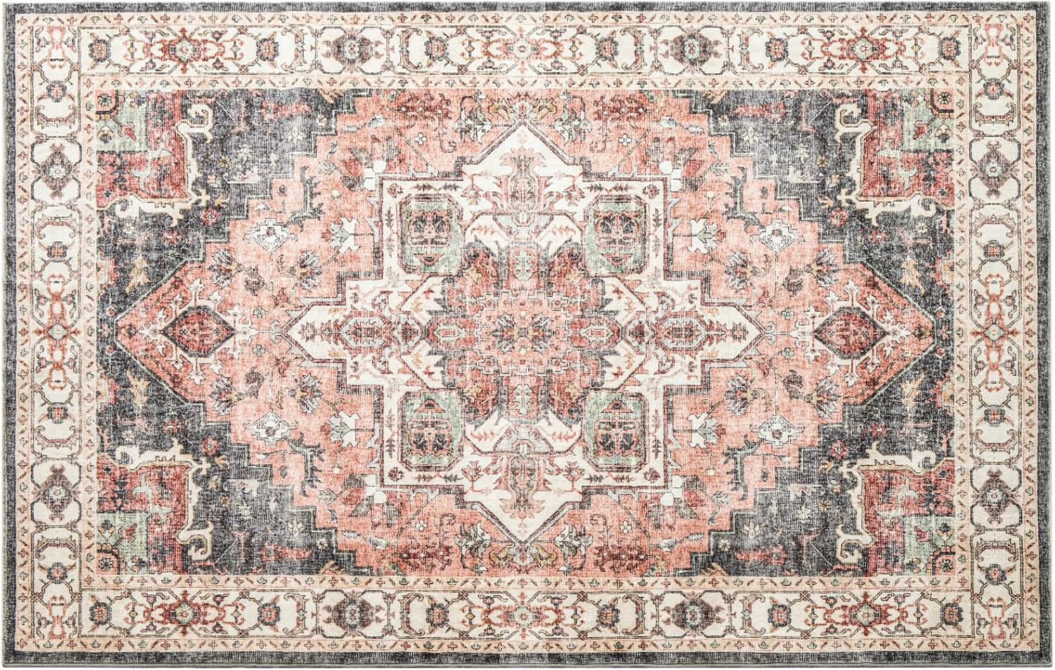 Detalle 2 de Carvapet Hallway Runner Rug 150x210cm in grey with non-slip backing (washable microfiber)