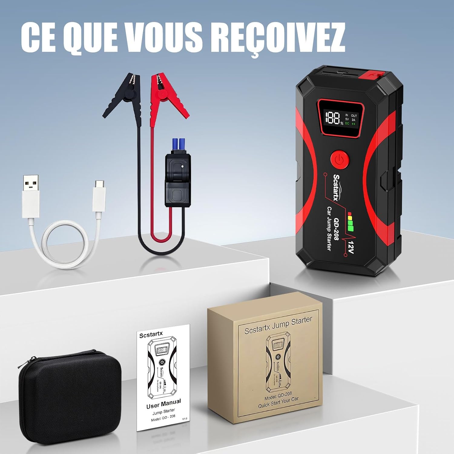 Thumbnail 6 de Démarreur 2000A Jump Starter batterie voiture