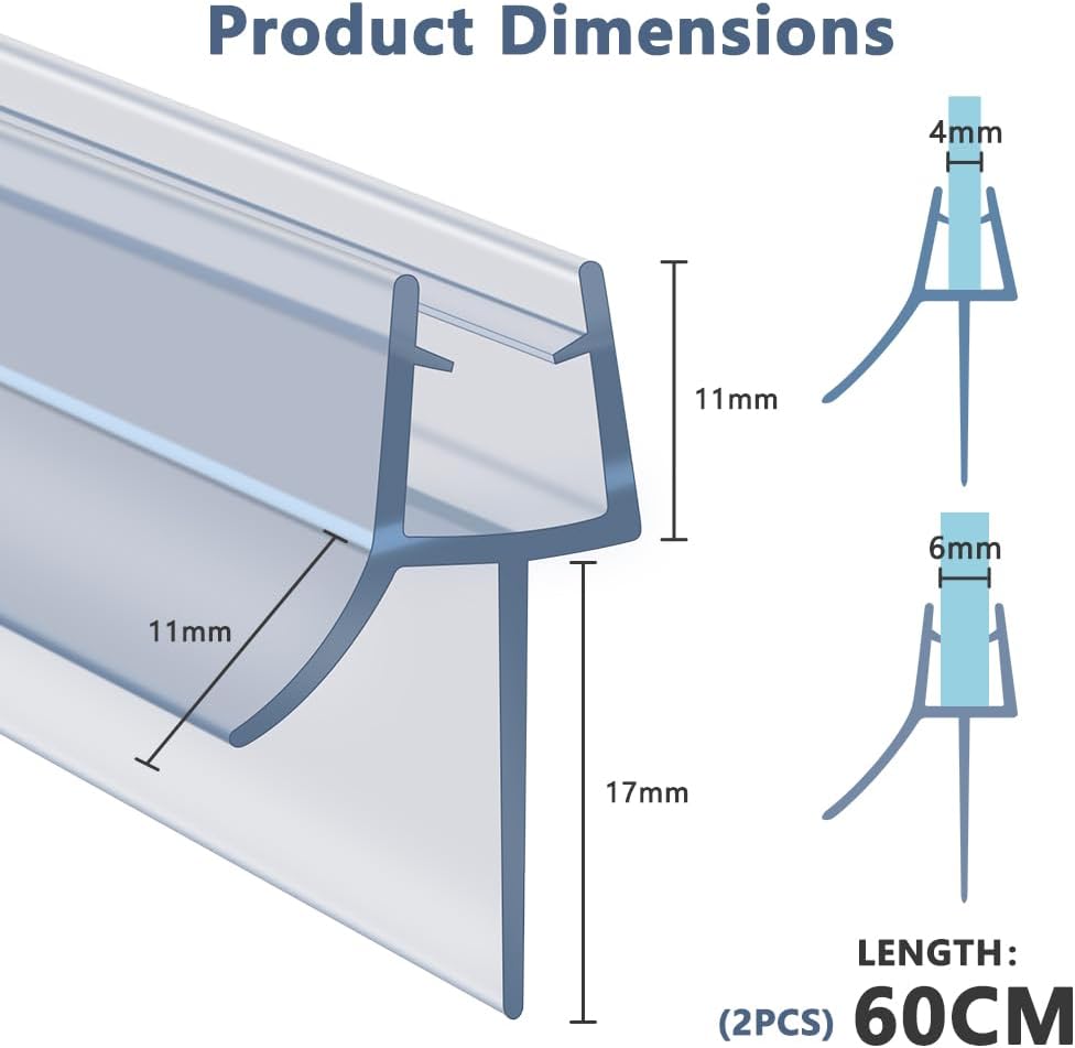 Detalle 2 de flintronic Duschdichtungen für Glastüren 4 bis 6 mm