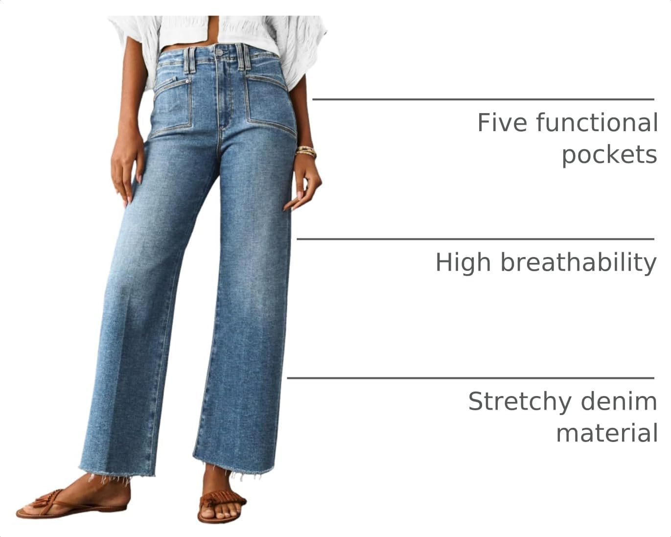 Detalle 2 de Cicy Bell High Waisted Cropped Jeans