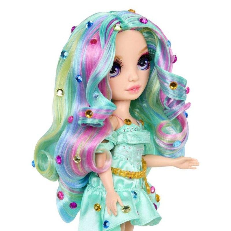 Detalle de Muñeca de moda articulada Rainbow High Be Dazzling Celine Turquoise 27-28 cm de MGA Entertainment