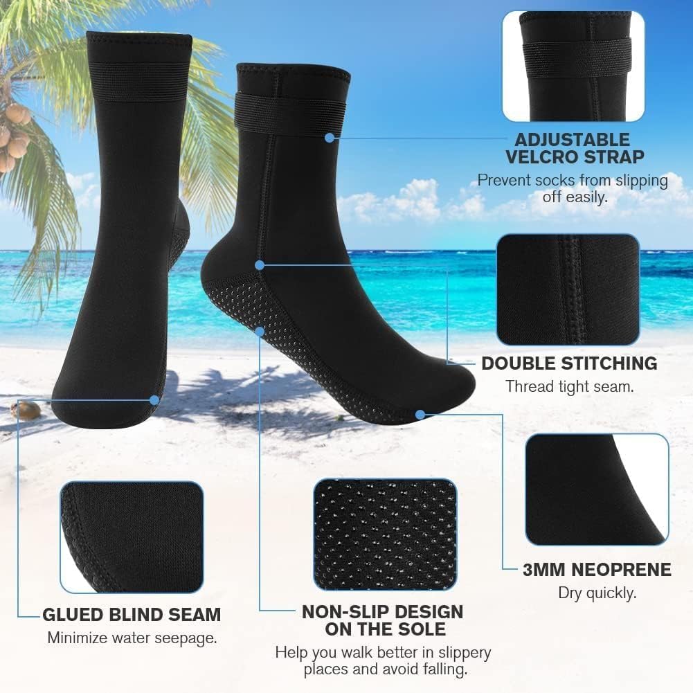 Thumbnail 3 de Flintronic Chaussettes de plongée en néoprène 3 mm – antidérapantes pour femmes et hommes