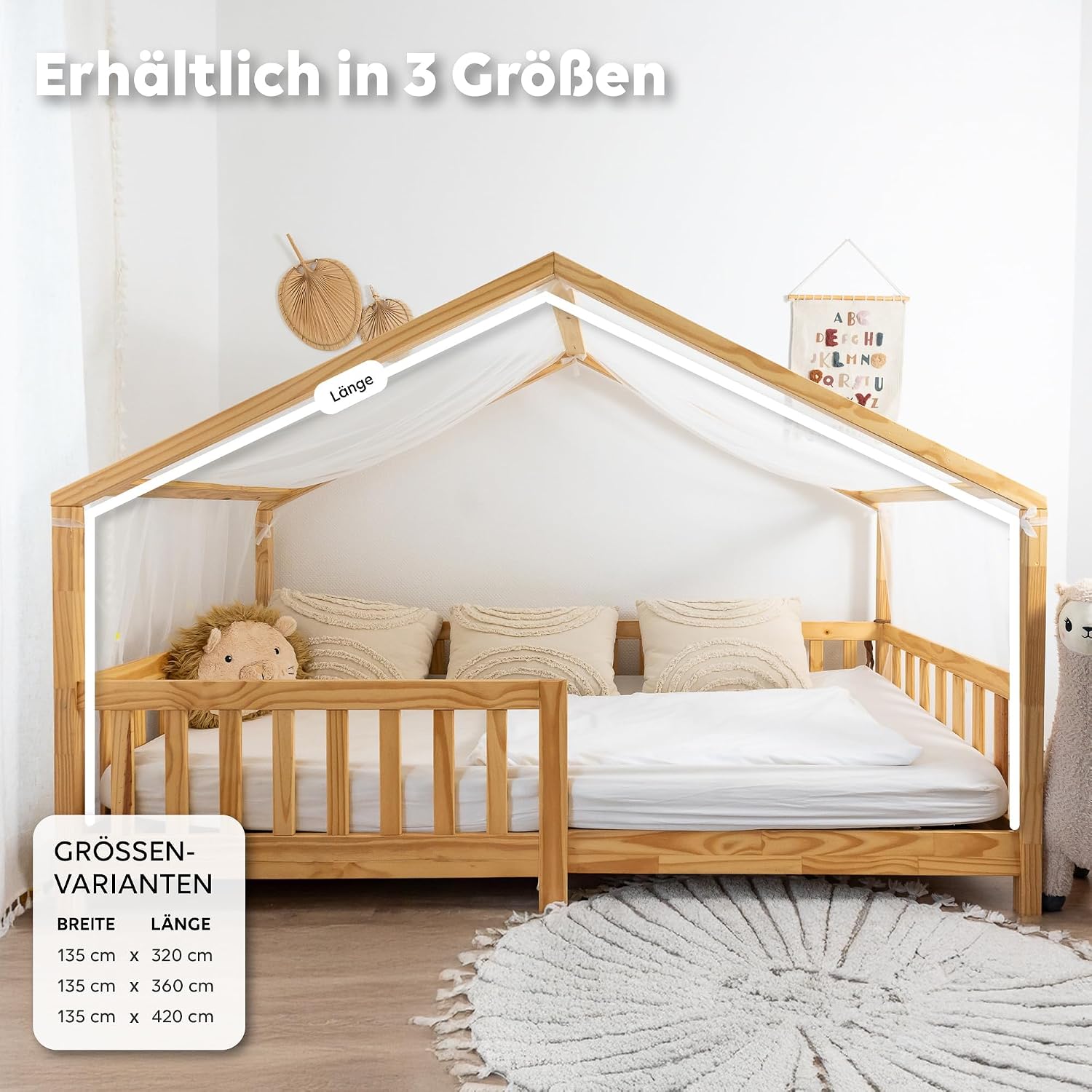 Detalle de lilimaus HB-SINGLE-STARS-135x420-SANFTROSA bedhemel met lichtgevende sterren, 135 x 420 cm