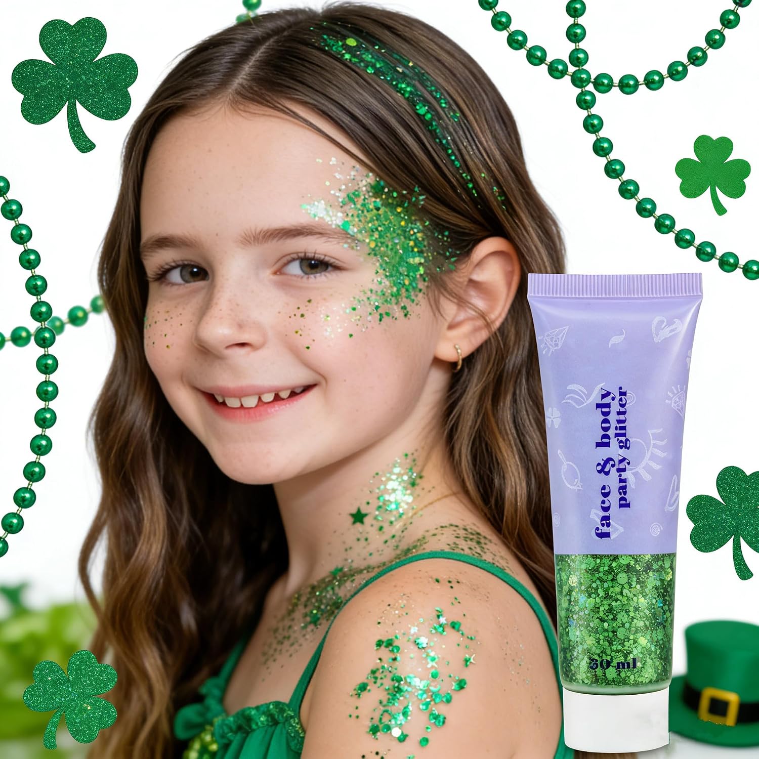 Thumbnail 6 de Go Ho Green Body Glitter: St. Patrick's Day Holographic Glam for Face, Hair, and More