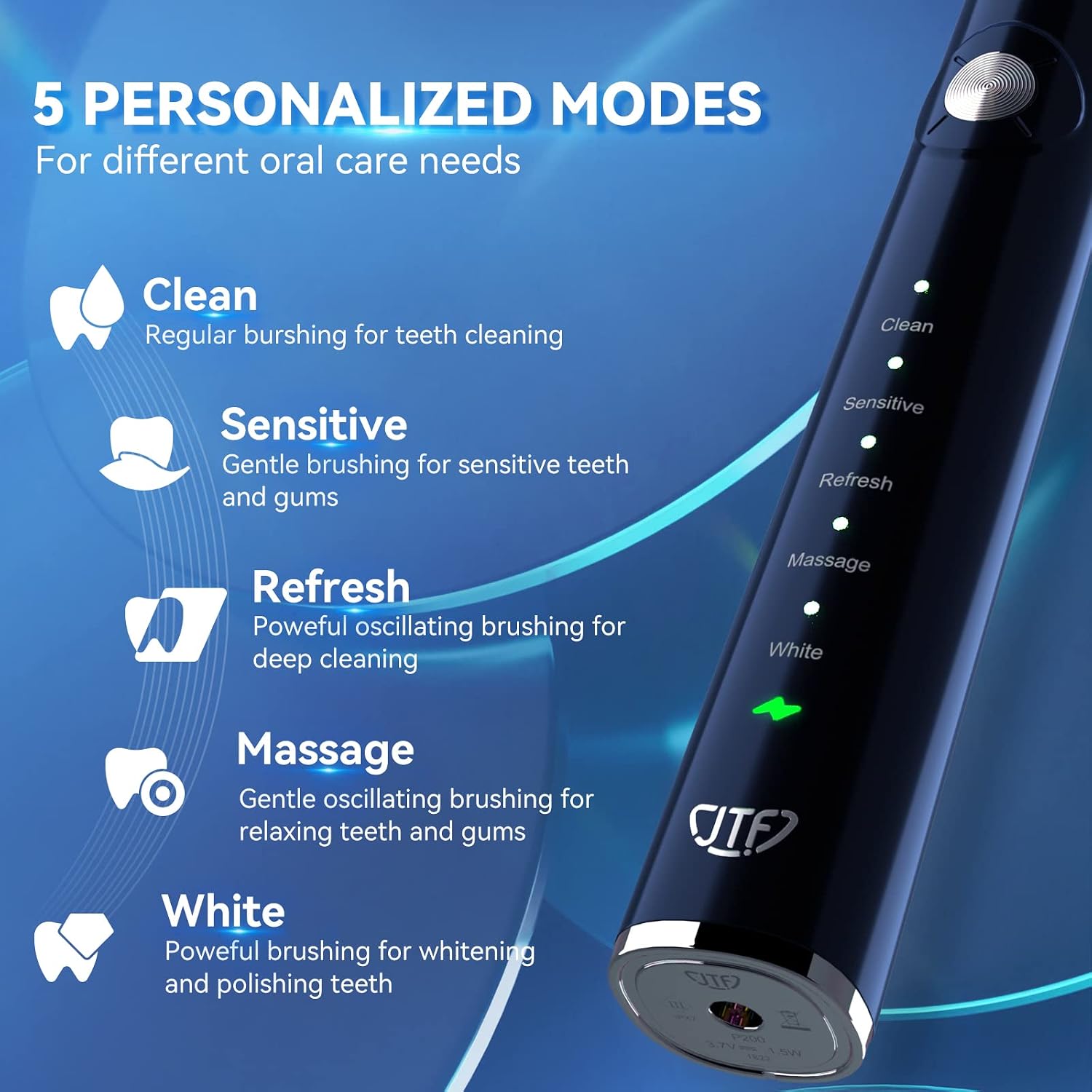 Detalle 2 de JTF Sonic Electric Toothbrush 40,000 VPM