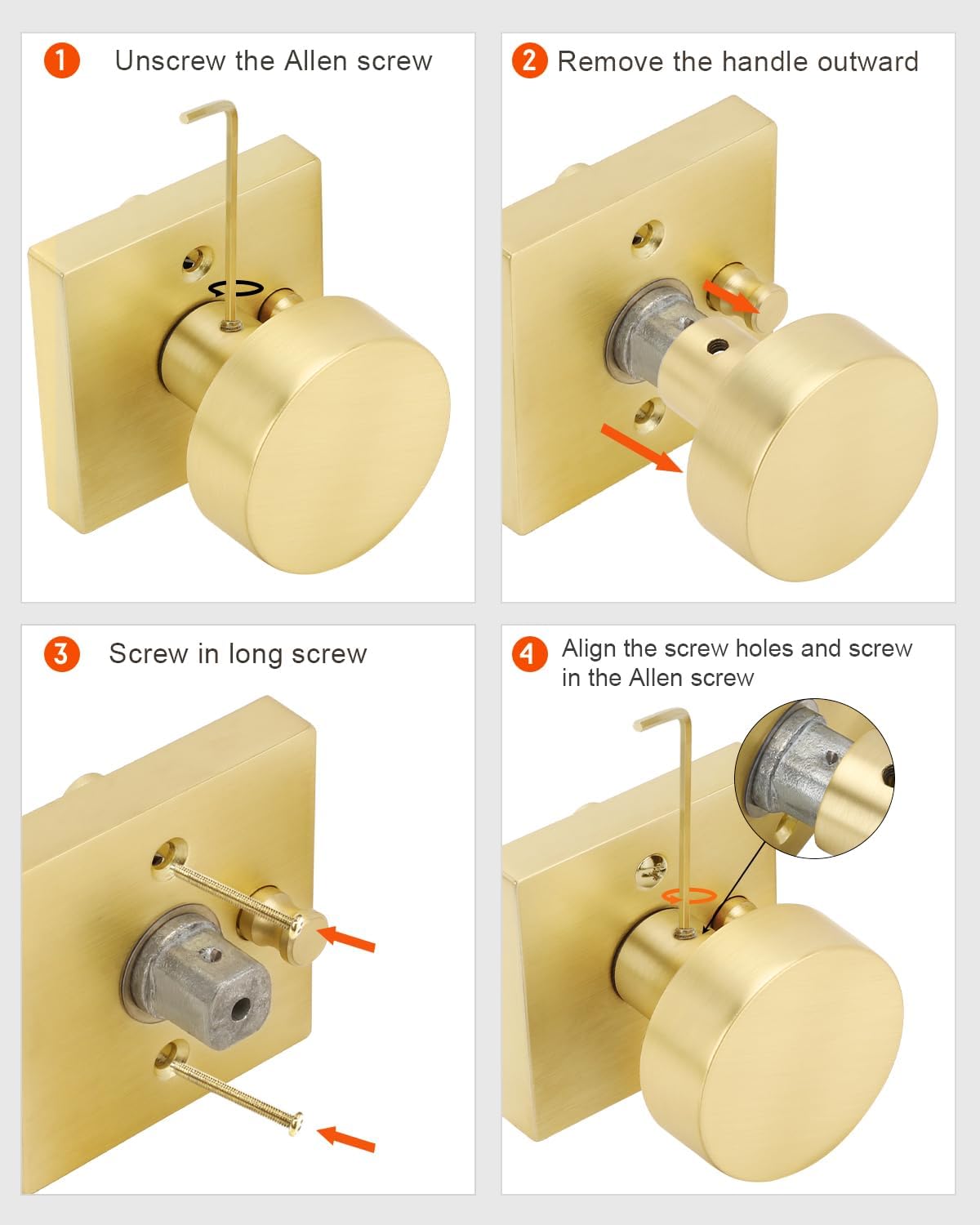 Thumbnail 6 de Haidms Interior Privacy Door Knobs, Zinc Alloy