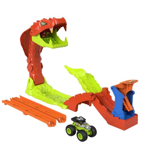 Detalle de Hot Wheels Monster Trucks Snake Slam Takedown & Exclusive Bone Shaker