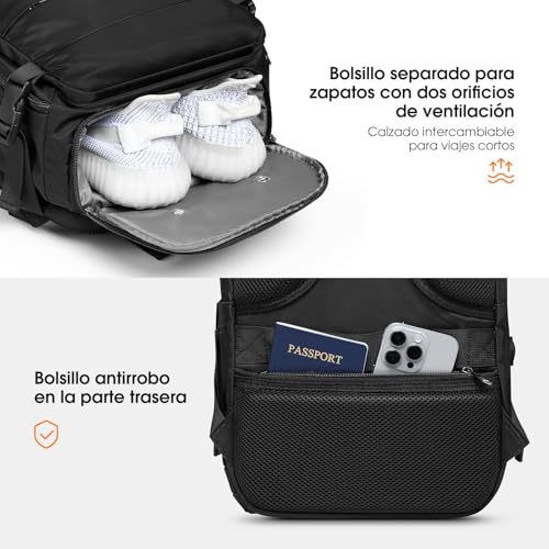 Thumbnail 5 de Samfolk Mochila de Viaje Cabina 40x20x25 (20L) con 12 Bolsillos y Sección para Zapatos
