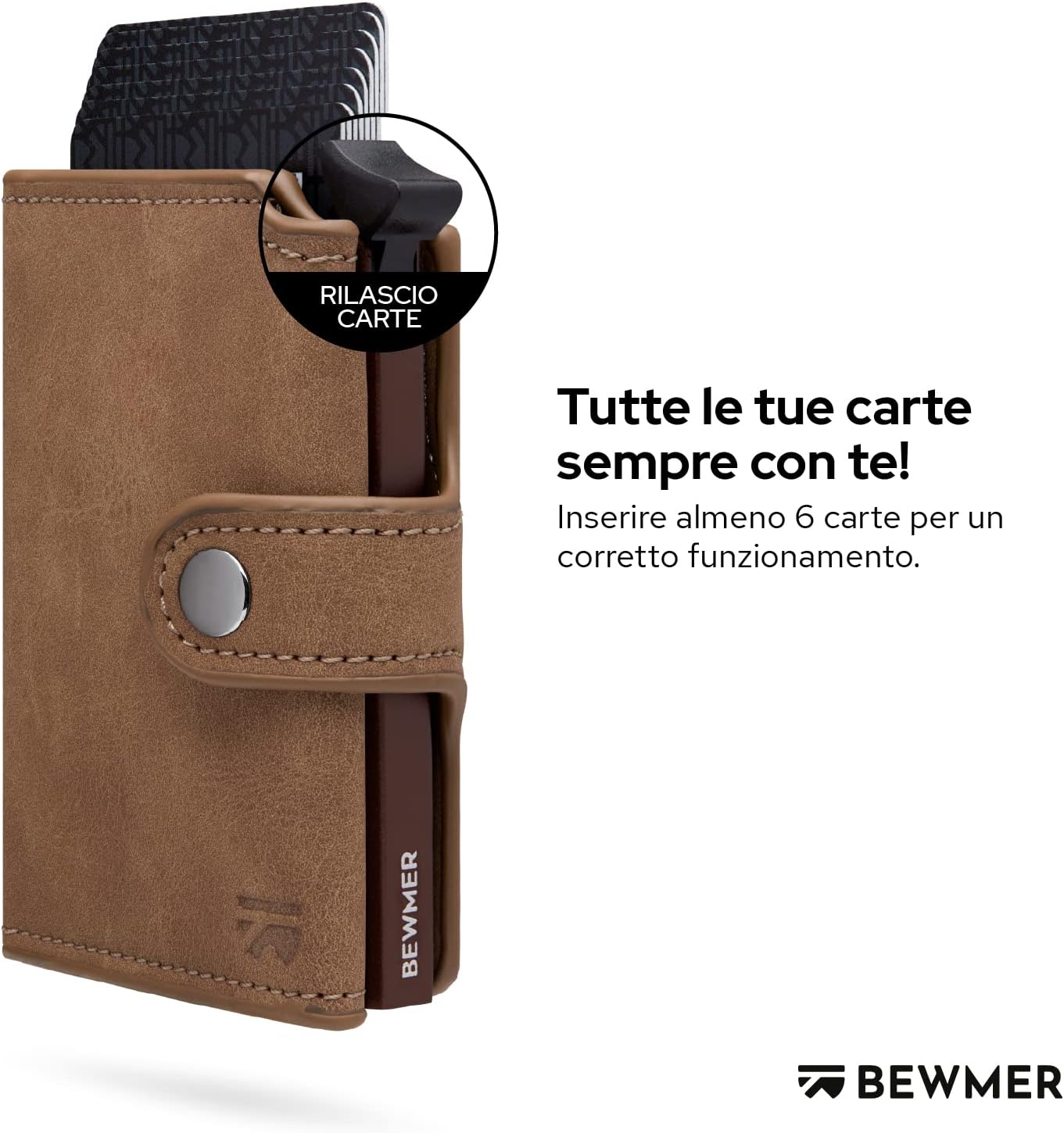 Thumbnail 1 de BEWMER v2 Portafoglio Uomo Slim in Similpelle con Protezione RFID Anticlonazione – Porta Carte di Credito fino a 9 Tessere