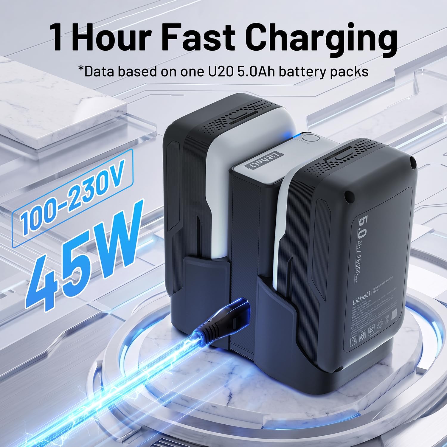 Detalle de Litheli U20 battery charger