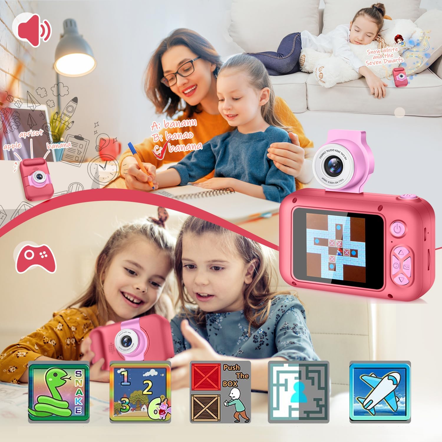Thumbnail 4 de ARNSSIEN Kids Digital Camera Toy X101 (2.4in IPS Screen, 180° Flip Lens) for ages 3–12