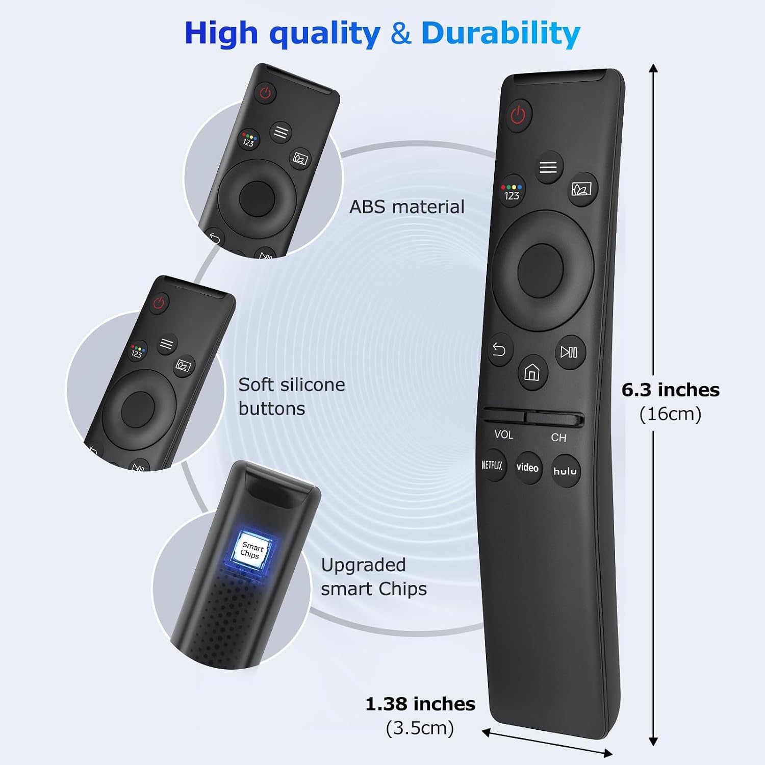Detalle de Universal Replacement for Samsung-Smart-TV-Remote with 3 Shortcut Buttons