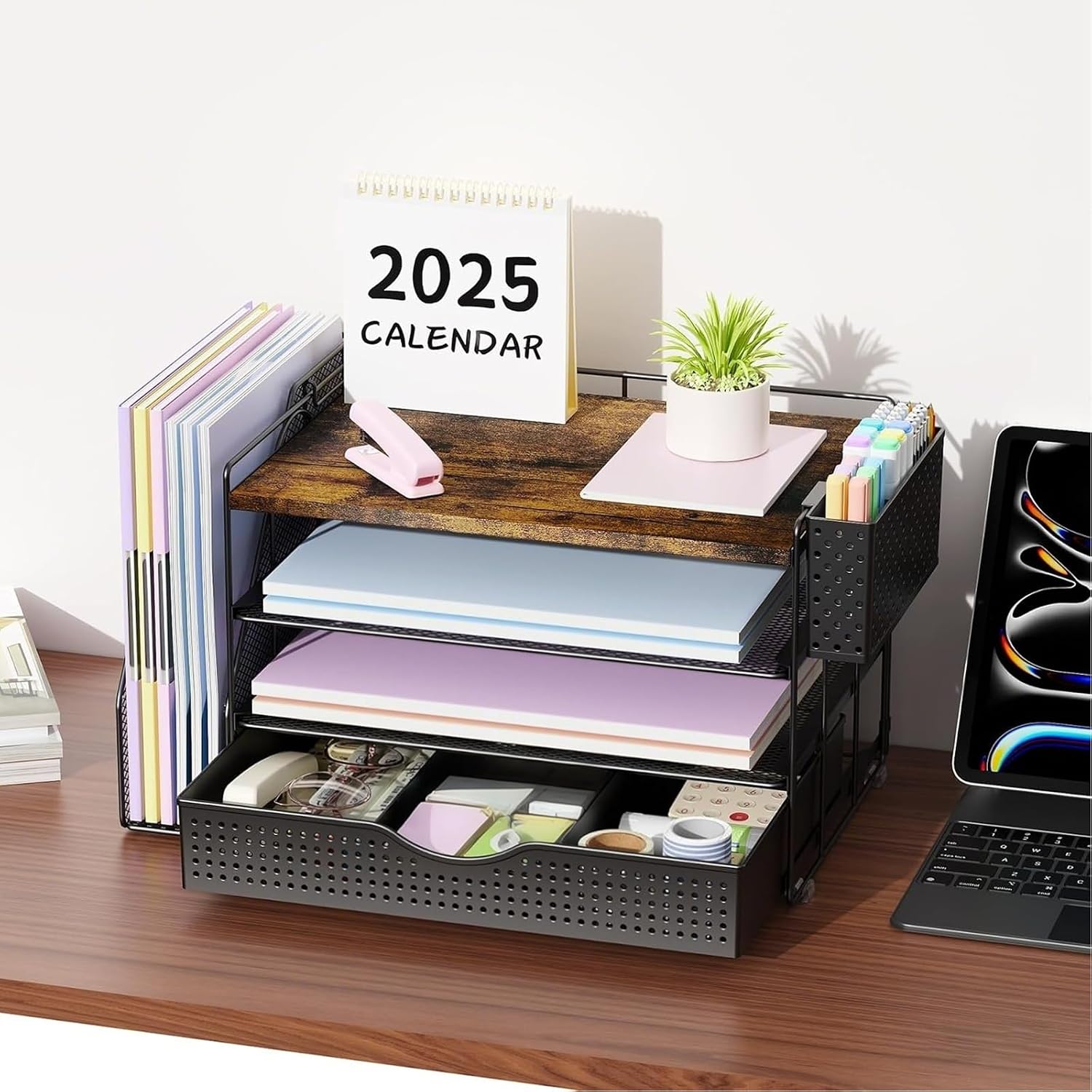 Detalle de Wood Desk Organizer, 4-Tier
