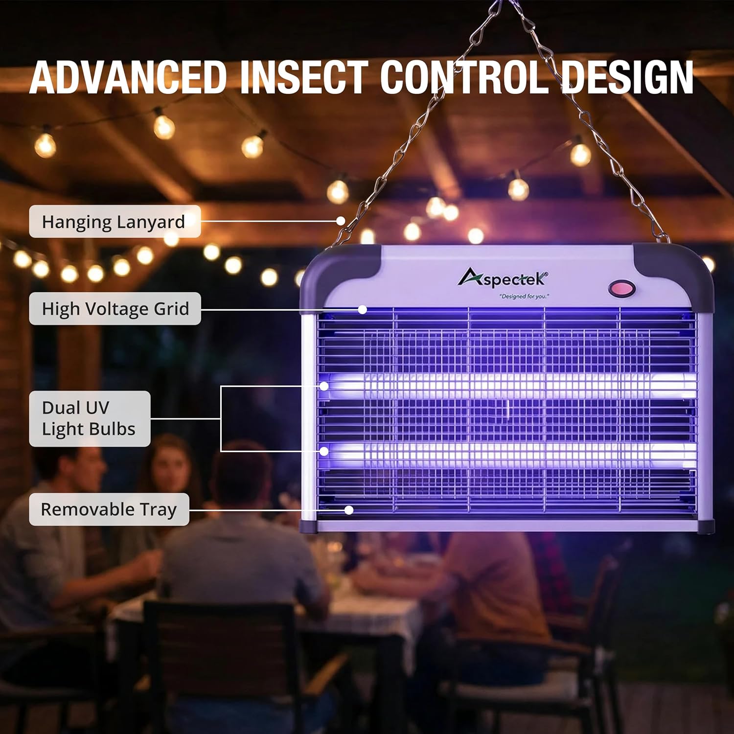 Detalle 2 de ASPECTEK Upgraded 20W Electronic Bug Zapper