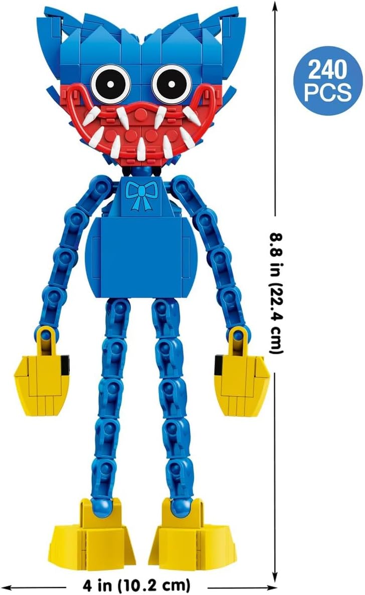 Detalle de Brickcraft ハギーワギー ブロック組み立てセット 240ピース・可動する手足と表情チェンジ