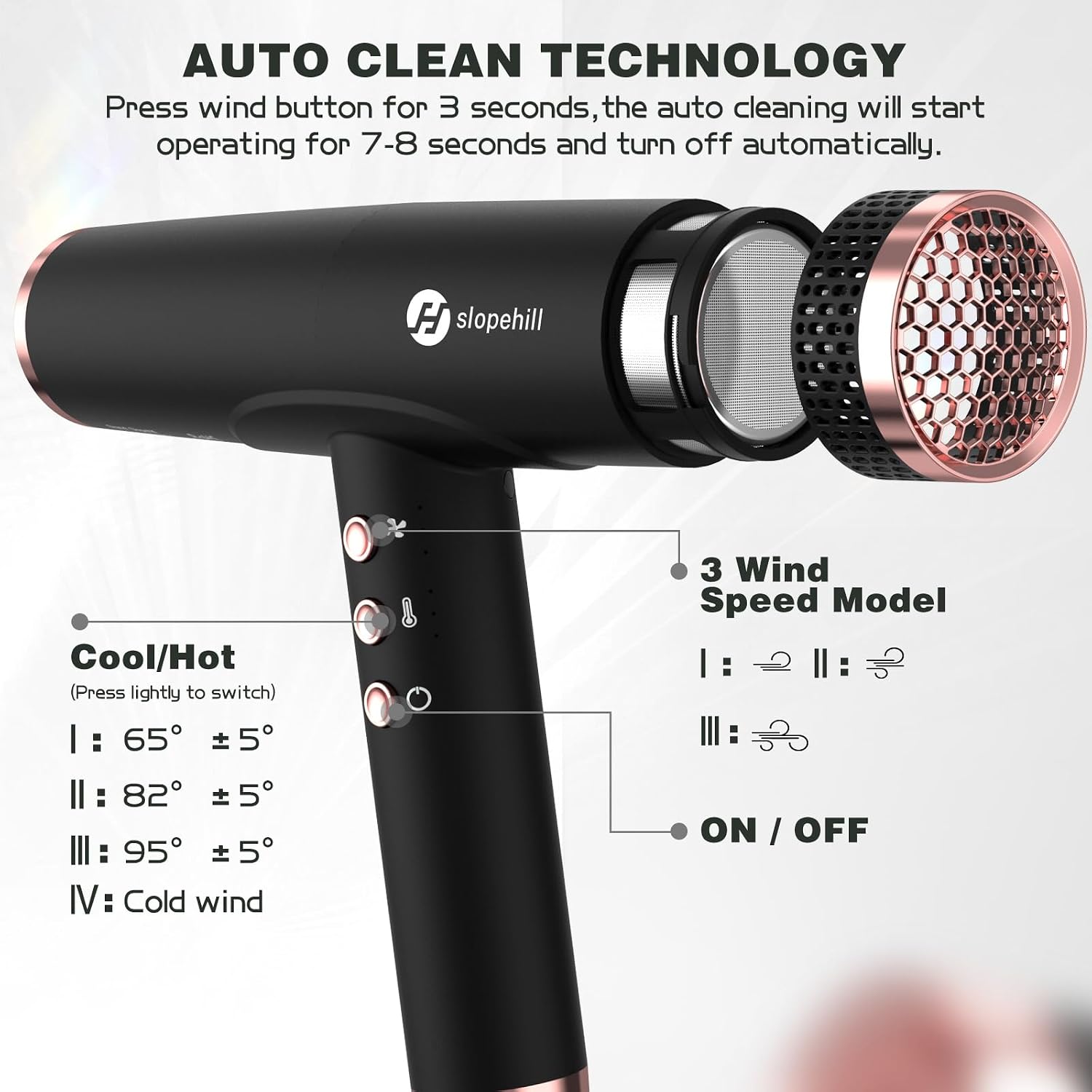 Thumbnail 2 de Slopehill Professional Ionic Hair Dryer with Diffuser — Lightweight, Powerful Travel-Ready Salon Performance