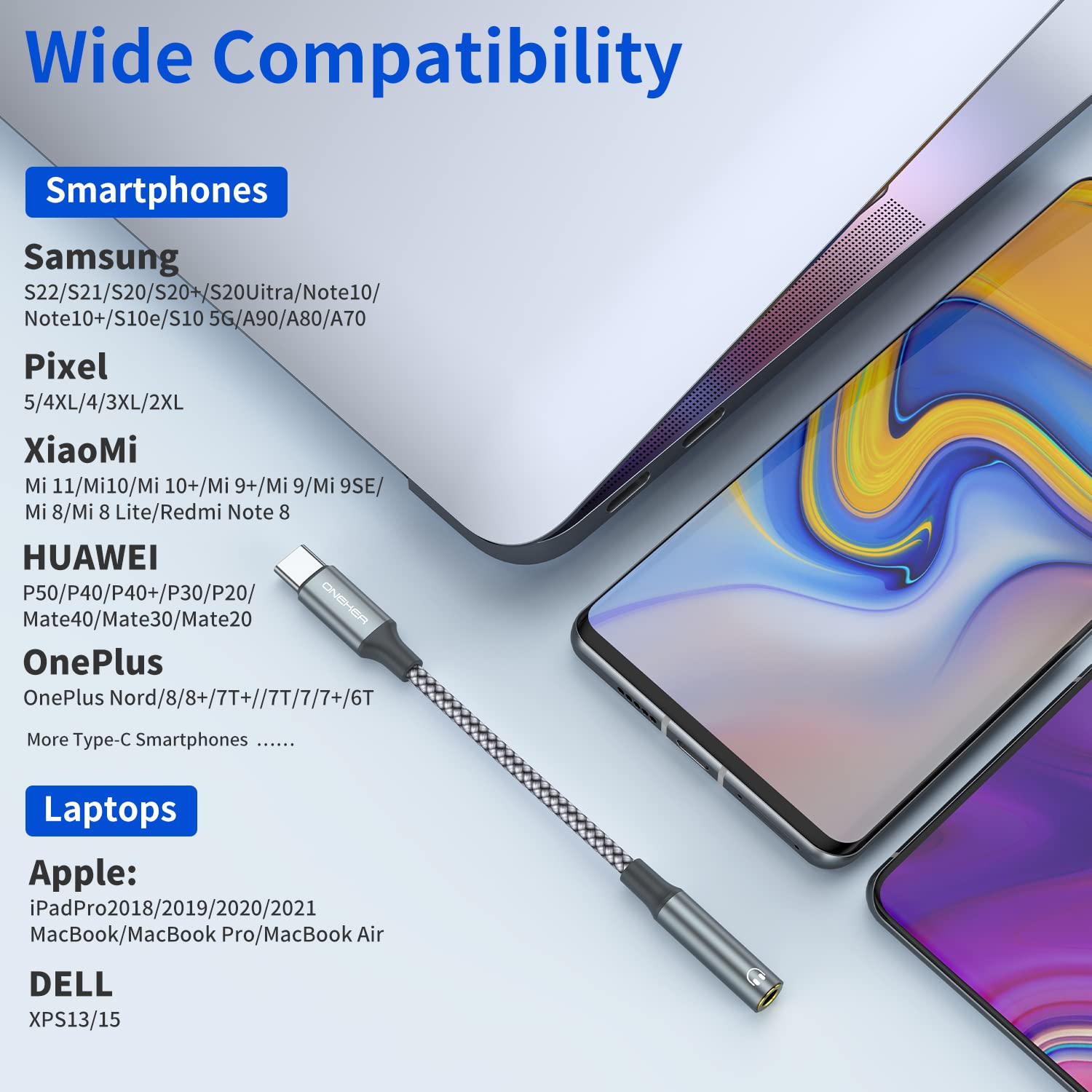 Thumbnail 5 de OneKer USB C to 3.5mm Adapter 2-Pack