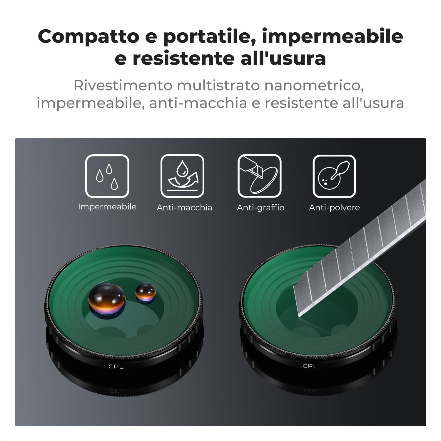 Thumbnail 4 de Filtro CPL K&F CONCEPT compatibile con DJI Osmo Nano – Polarizzatore circolare in vetro AGC