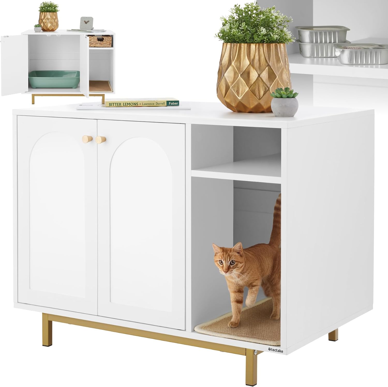 Detalle de tectake® Mueble arenero 80 x 52 x 61,5 cm
