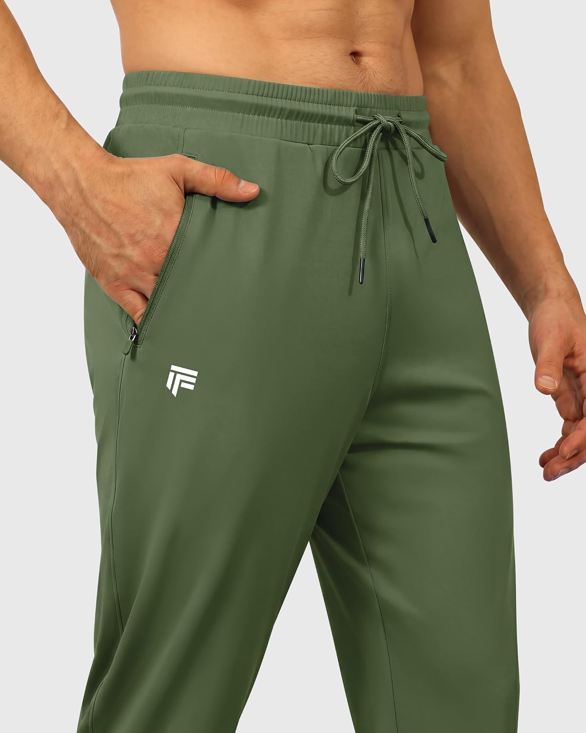 Detalle de FOGFIRE Men's Jogger Sweatpants with 4-Way Stretch and 3 Zipper Pockets