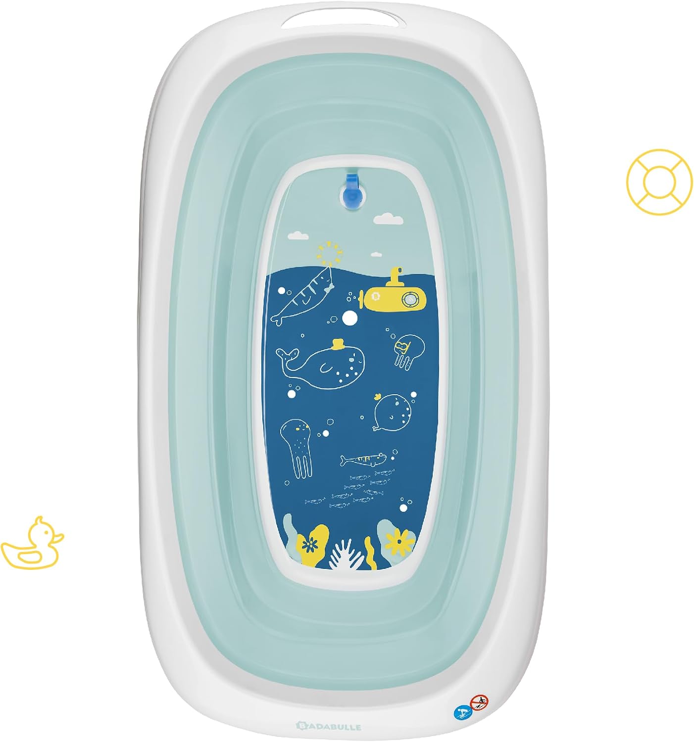 Thumbnail 5 de Badabulle Vaschetta da bagno pieghevole per bambini – Ultra compatta, 35 L, piedini antiscivolo, tappo termico e maniglia