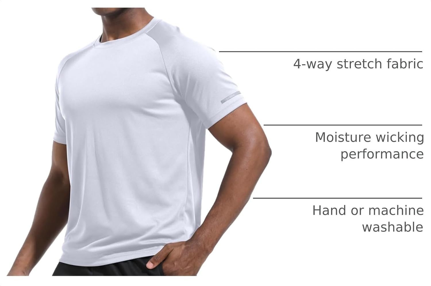 Detalle de Boyzn Men's Workout Running Shirts – 1, 3, 5 or 7 Pack Dry Fit Moisture Wicking Tee