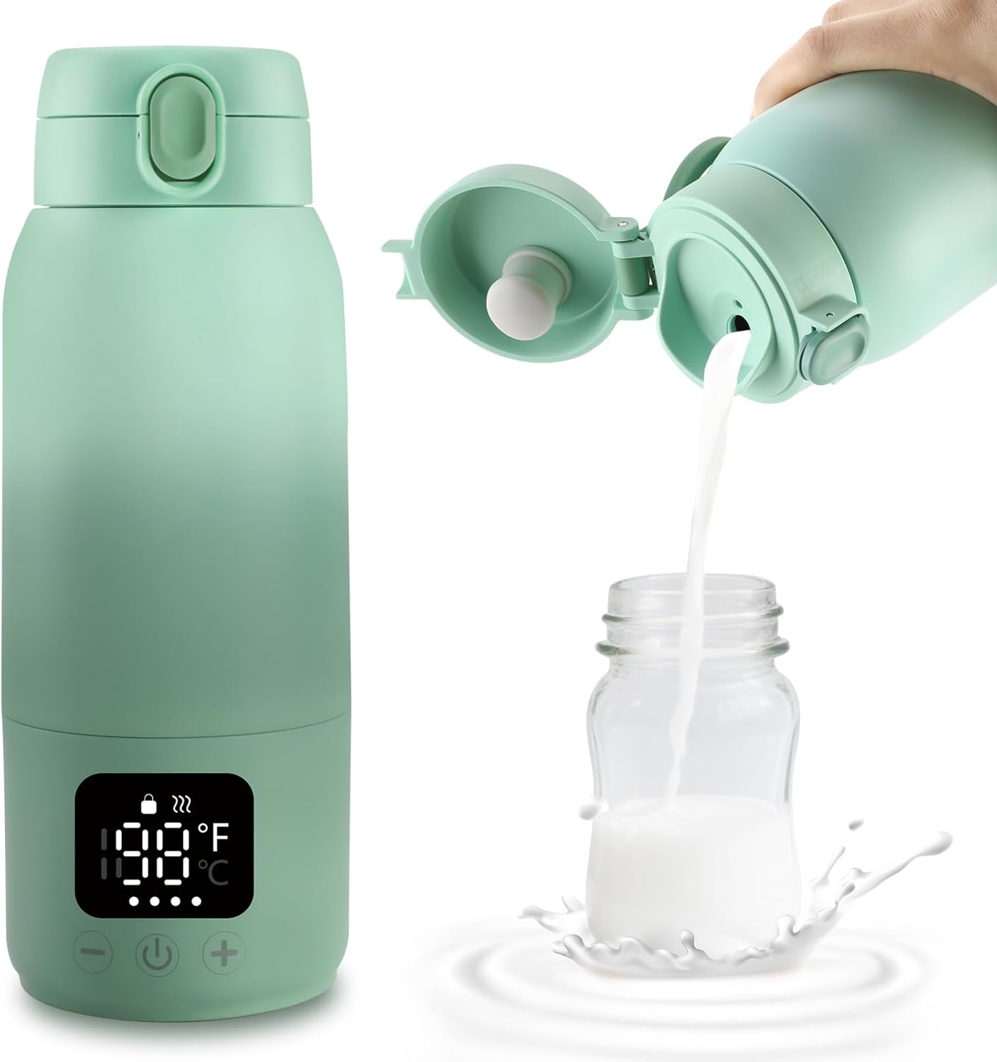 Detalle de Portable Bottle Warmer for Travel (17oz): Fast Heating, 30W, USB-C