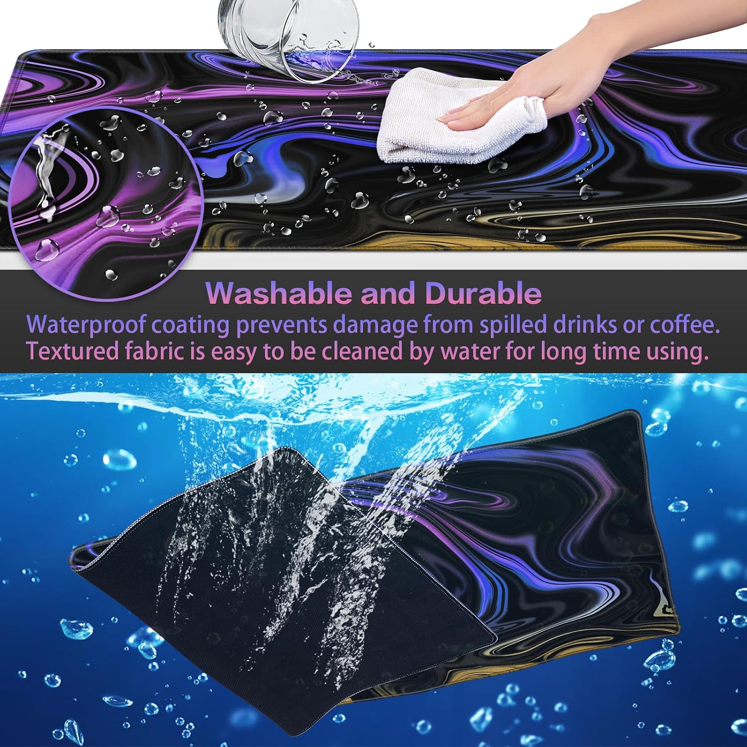 Thumbnail 4 de Canjoy Large Gaming Mouse Pad with Lycra Surface and Non-Slip Base