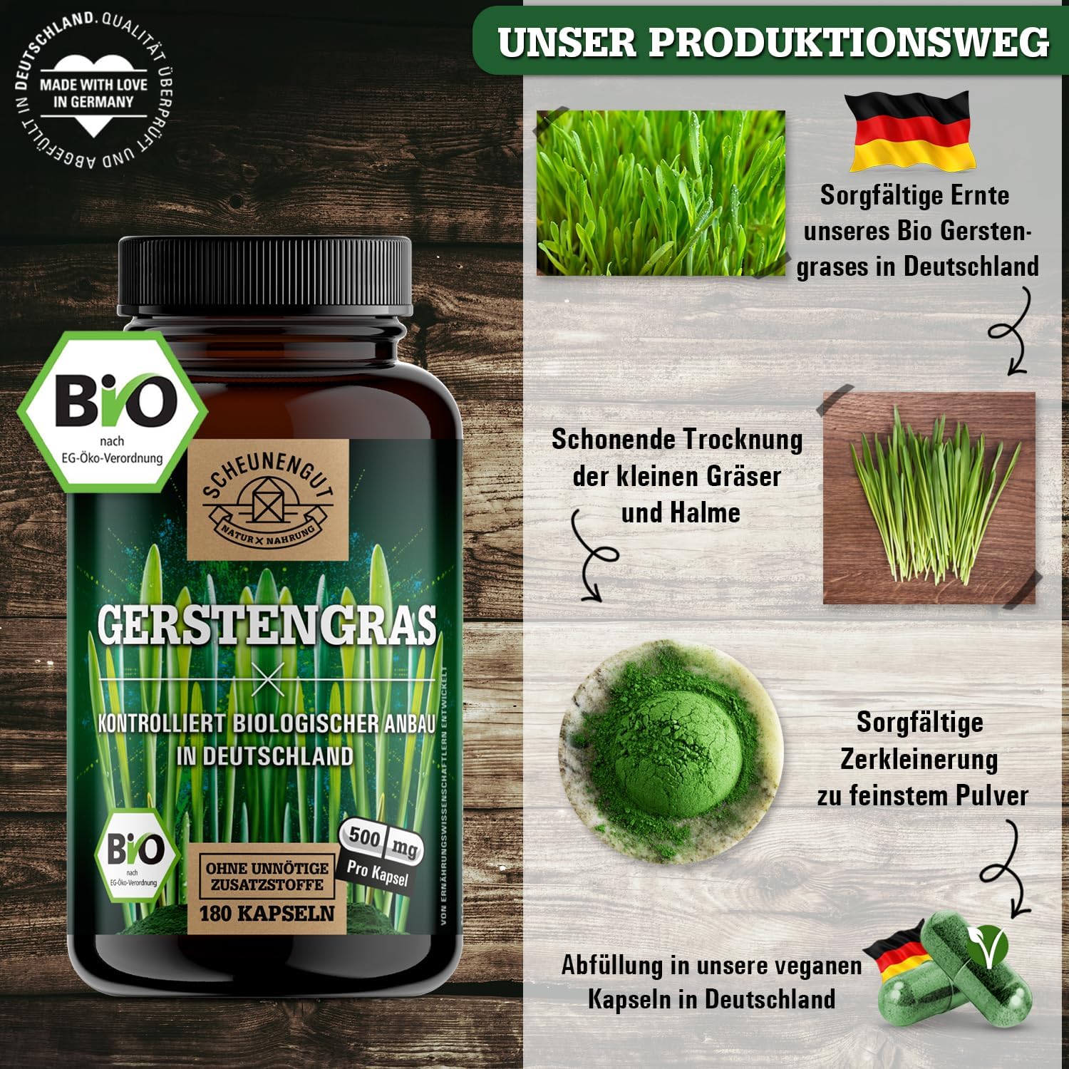 Thumbnail 1 de SCHEUNENGUT Gerstengras Kapseln 180 Stk.