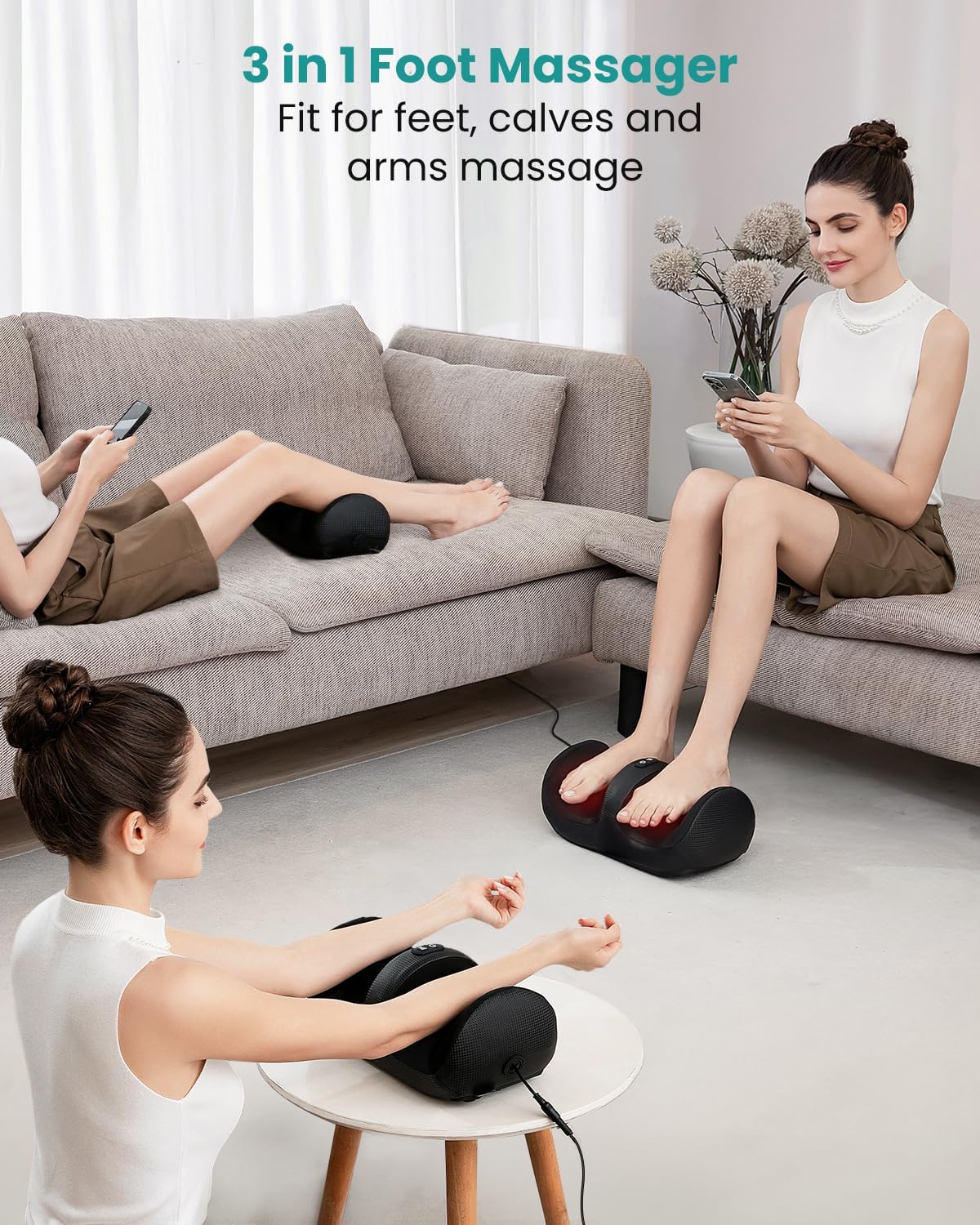 Thumbnail 2 de Nekteck Massaggiatore per piedi con calore: massaggio shiatsu profondo e compressione d'aria