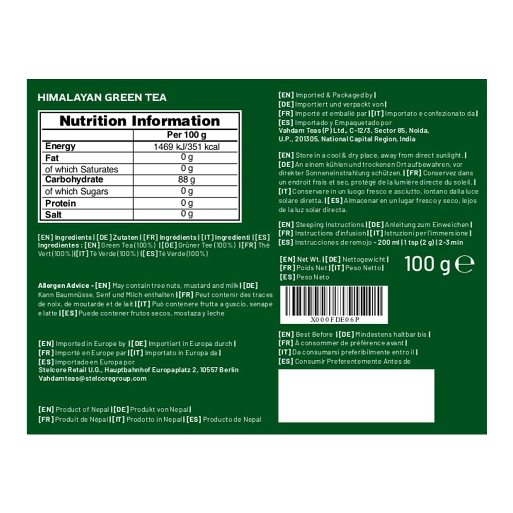 Detalle 2 de VAHDAM Himalayan GrĂŒner Tee 100 g đ”