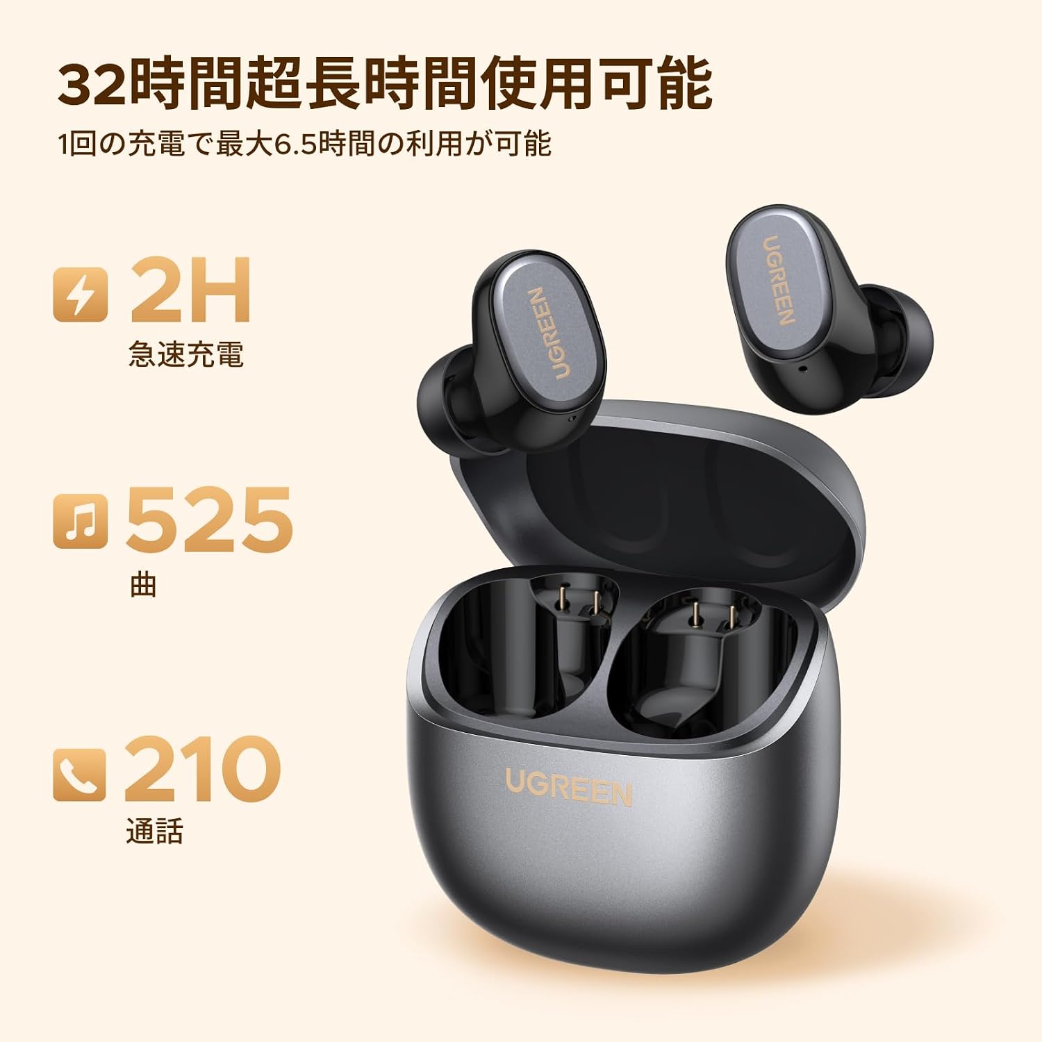 Thumbnail 5 de UGREEN Dots ワイヤレスイヤホン Bluetooth 6.0・片耳7.3g・最大32時間再生