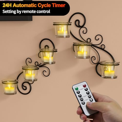 Detalle de daphomeu LED Teelichter Wiederaufladbar – flameless 6er Set mit Fernbedienung