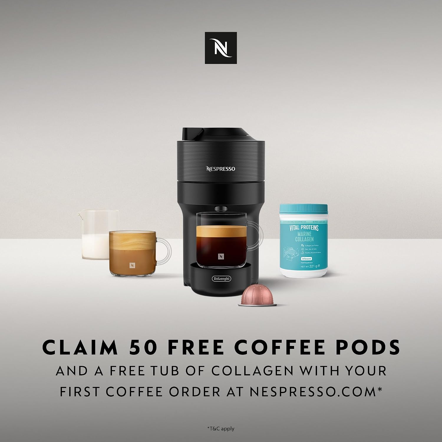 Detalle 2 de De'Longhi Nespresso Vertuo Pop 30‑variety starter set