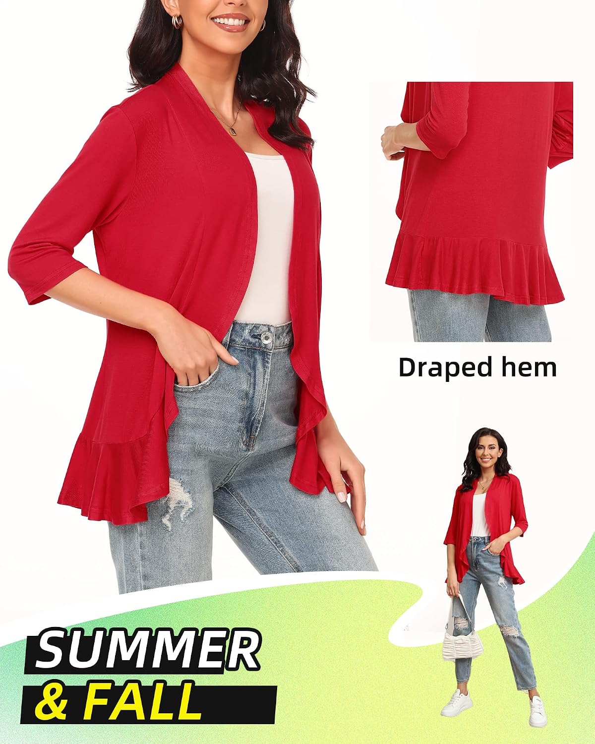 Thumbnail 4 de Argstar Women’s 3/4 Sleeve Cardigan with Shawl Collar (S–3XL)