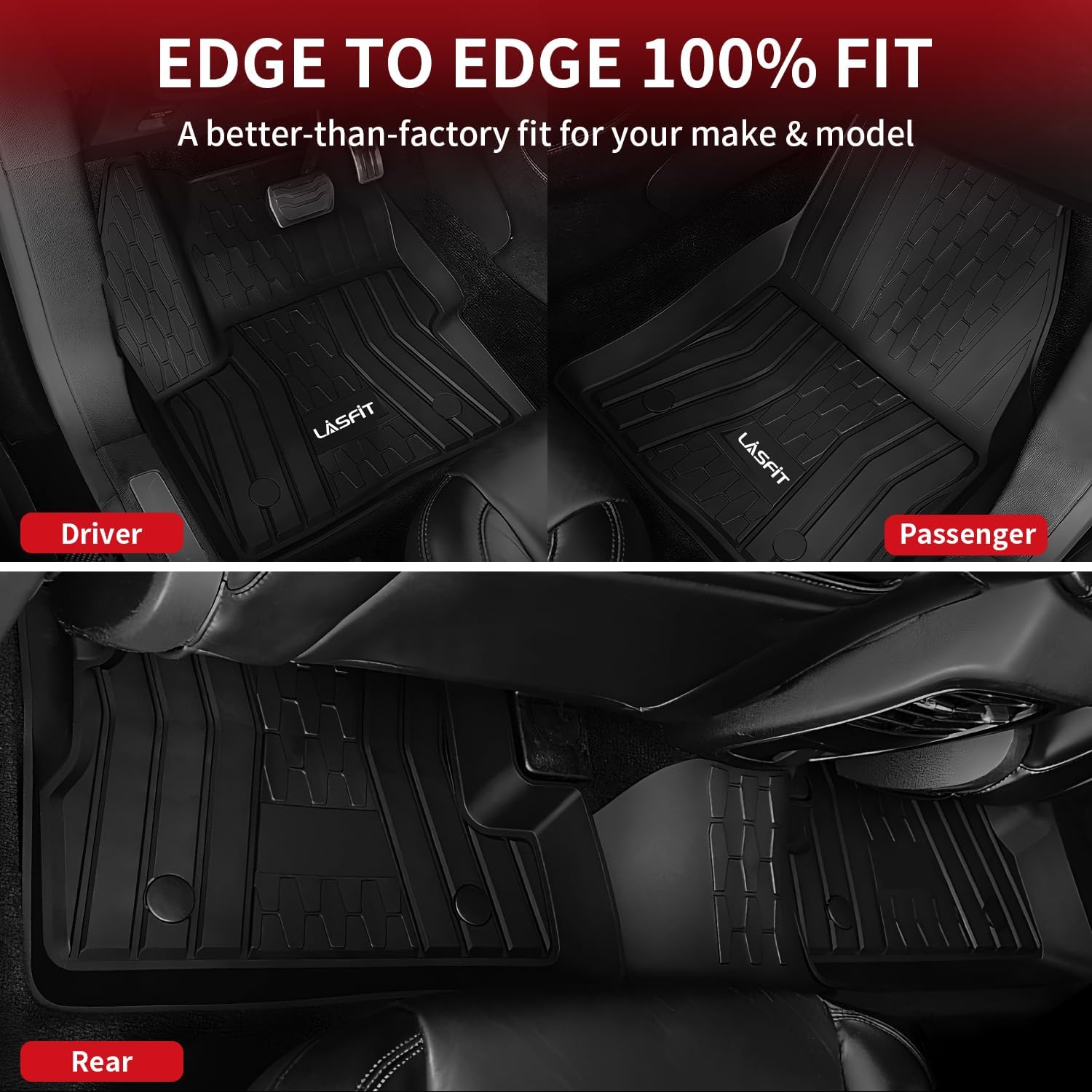 Thumbnail 5 de LASFIT Lincoln MKC Floor Mats, 2015-2019 Custom-Fit TPE Liners