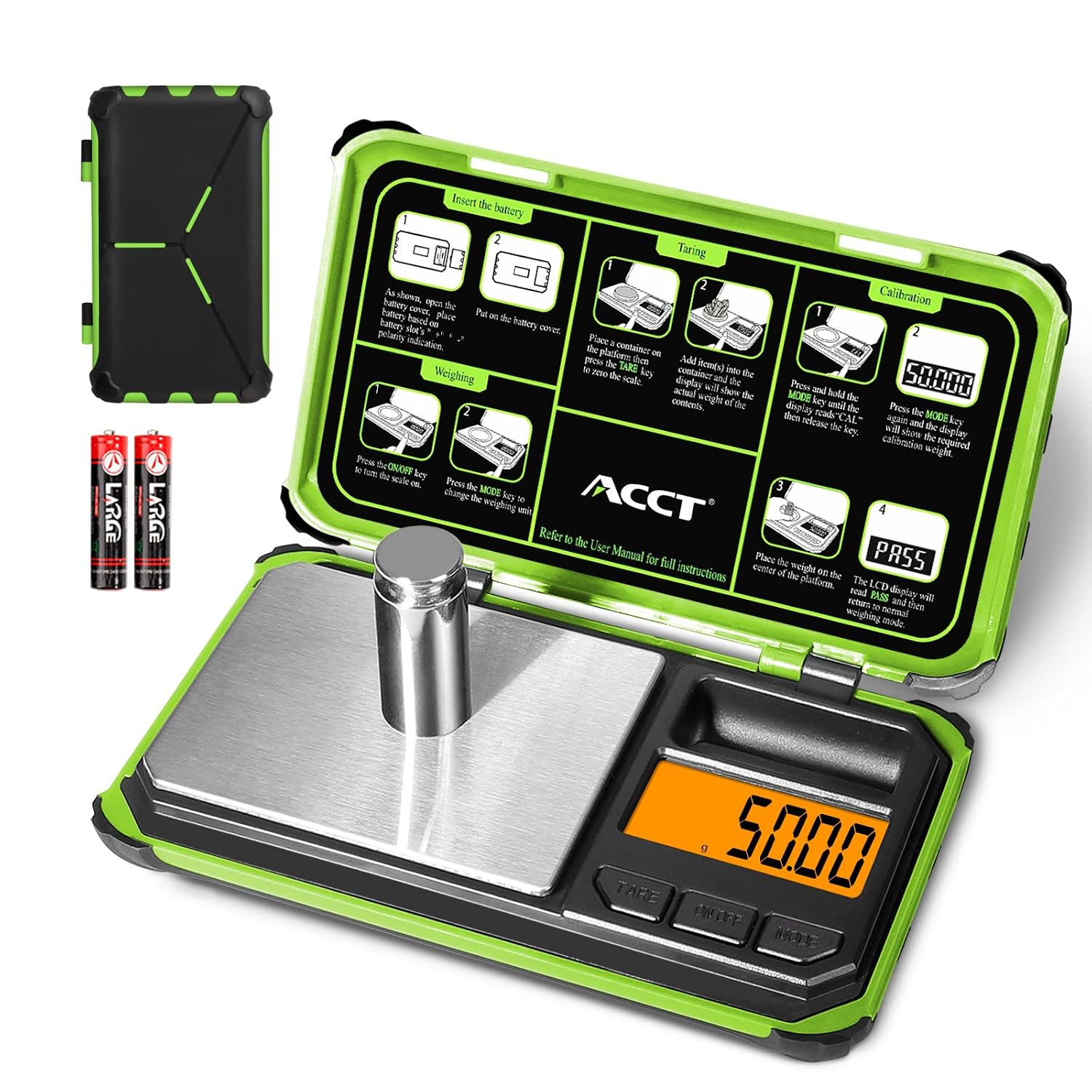 Detalle de ACCT Präzisions-Taschenwaage (200 g x 0,01 g) für Schmuck, Gewürze & Münzen mit LCD