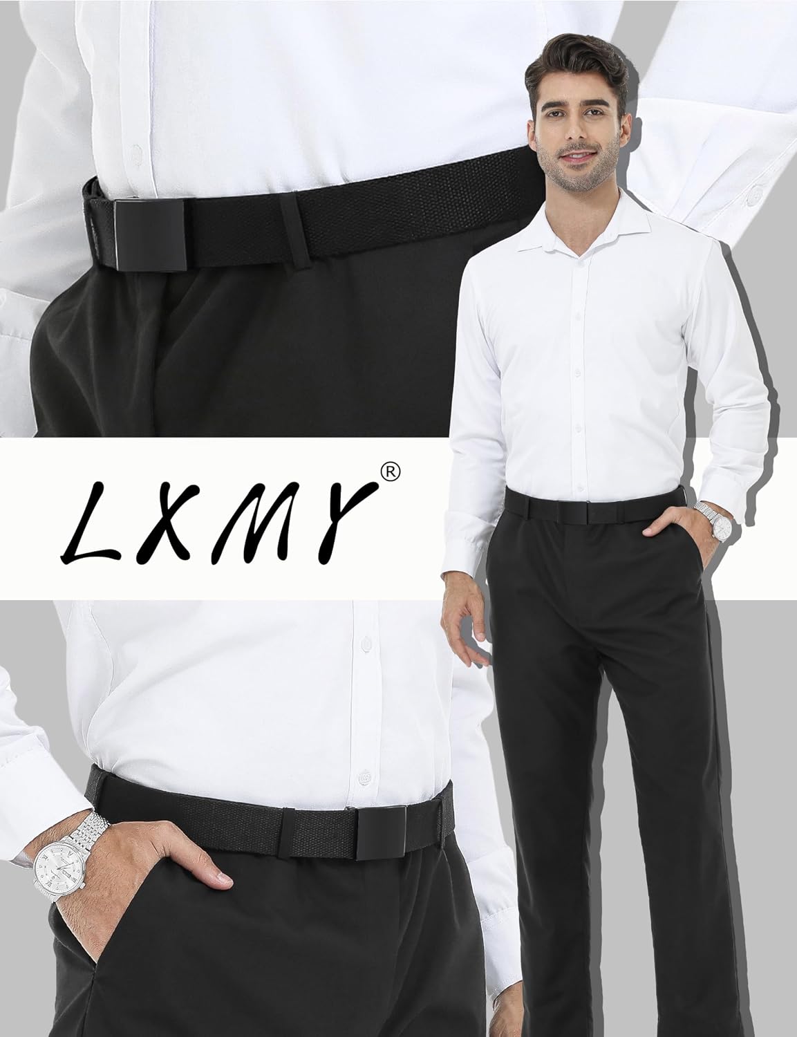 Thumbnail 5 de Ceinture homme LXMY tissu 135 cm