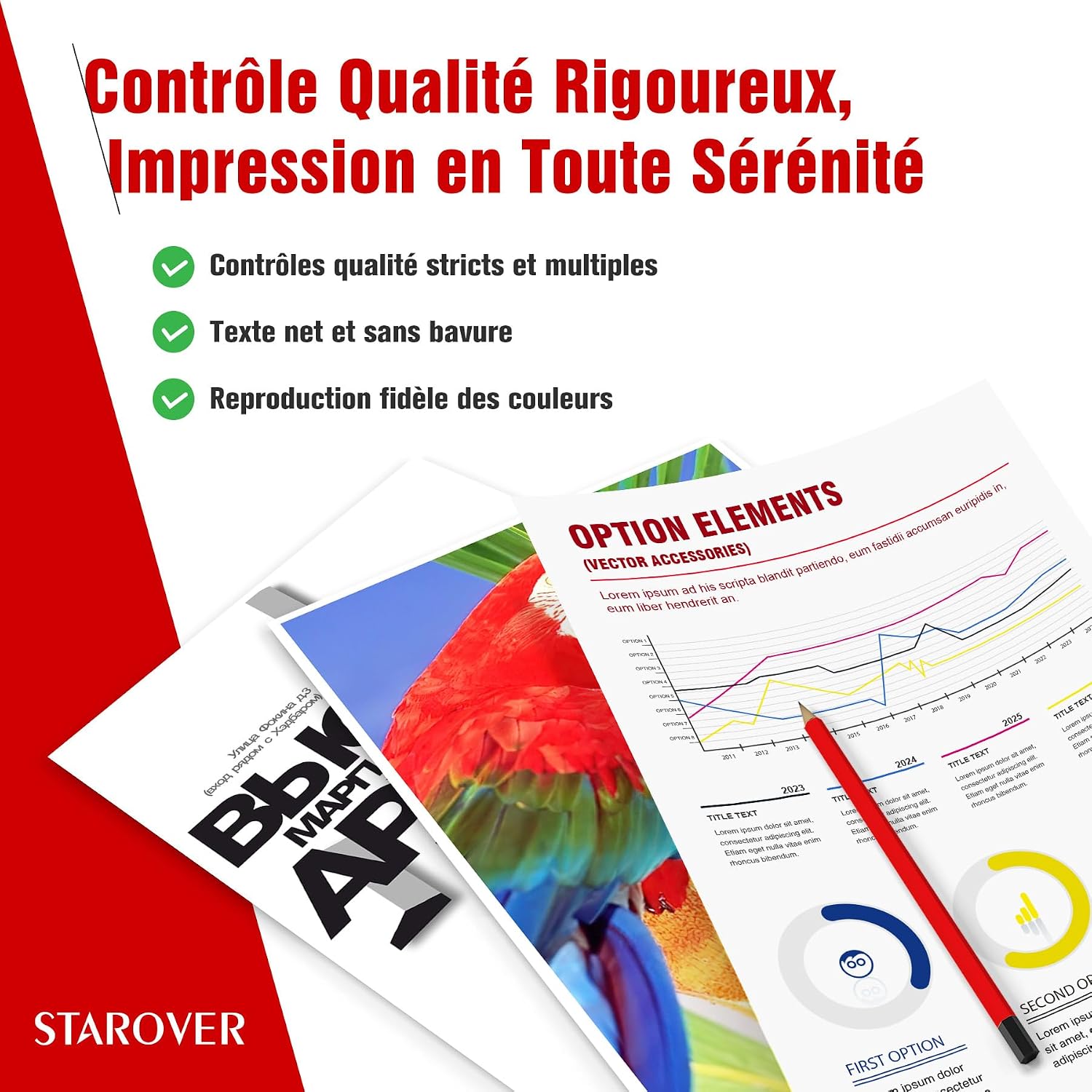Detalle de STAROVER 540XL et 541XL compatibles Canon – Encre noire et couleur pour MG3600, TS5150 et plus