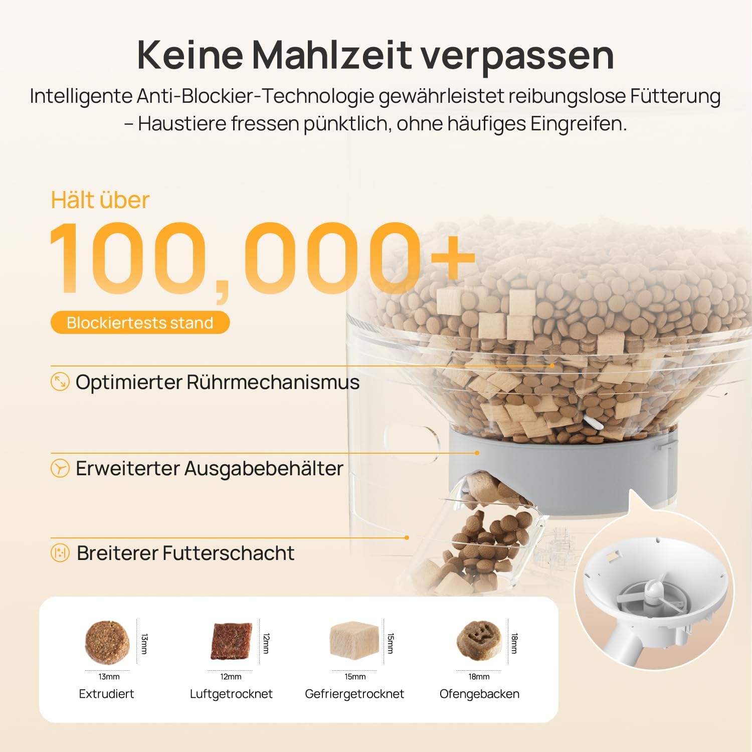 Thumbnail 2 de Hiigge Futterautomat Katze Kabellos 4.3L – Keramikschale, App-Steuerung, Wiegesystem, 120 Tage Akkulaufzeit, Weiß